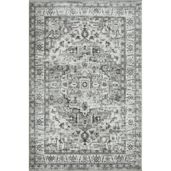 Loomaknoti Rhane Alvner 4' x 6' Gray Oriental Indoor Area Rug