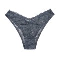thumbnail image 4 of GEWSEY Lace Cheeky Panties for Women Criss Cross Back Cute Floral Hipster Underwear (Grey, L), 4 of 4