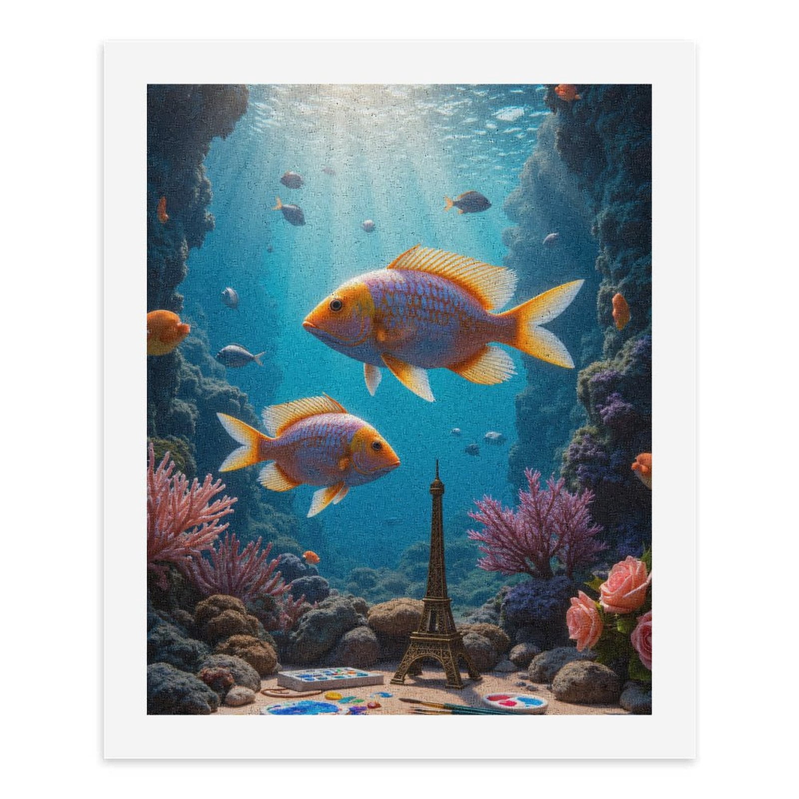 Paint By Numbers Kit for Adults Beginner - Underwater Art Fantasy Scene DIY Canvas Painting Kits for Adults, Frameless Paint By Number for Adults for Home Wall Decor 16x20 Inch