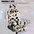 thumbnail image 2 of SCRAWLGOD Cow Print Black Beige Set of 4 Gaming Chair Covers Slipcovers Non-Slip Dustproof Rotating Armchair Slipcovers Stretch Gamer Chair Cover with Armrest Covers, 2 of 7