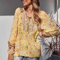 thumbnail image 2 of Tops Para Mujer Blusa Informal Elegante Camisas de Manga Larga Primavera Otoño Estampado Con Cuello en V Camisa Suelta Top Con Cuello en V Camisa Superior Odeerbi ODB172831, 2 of 6