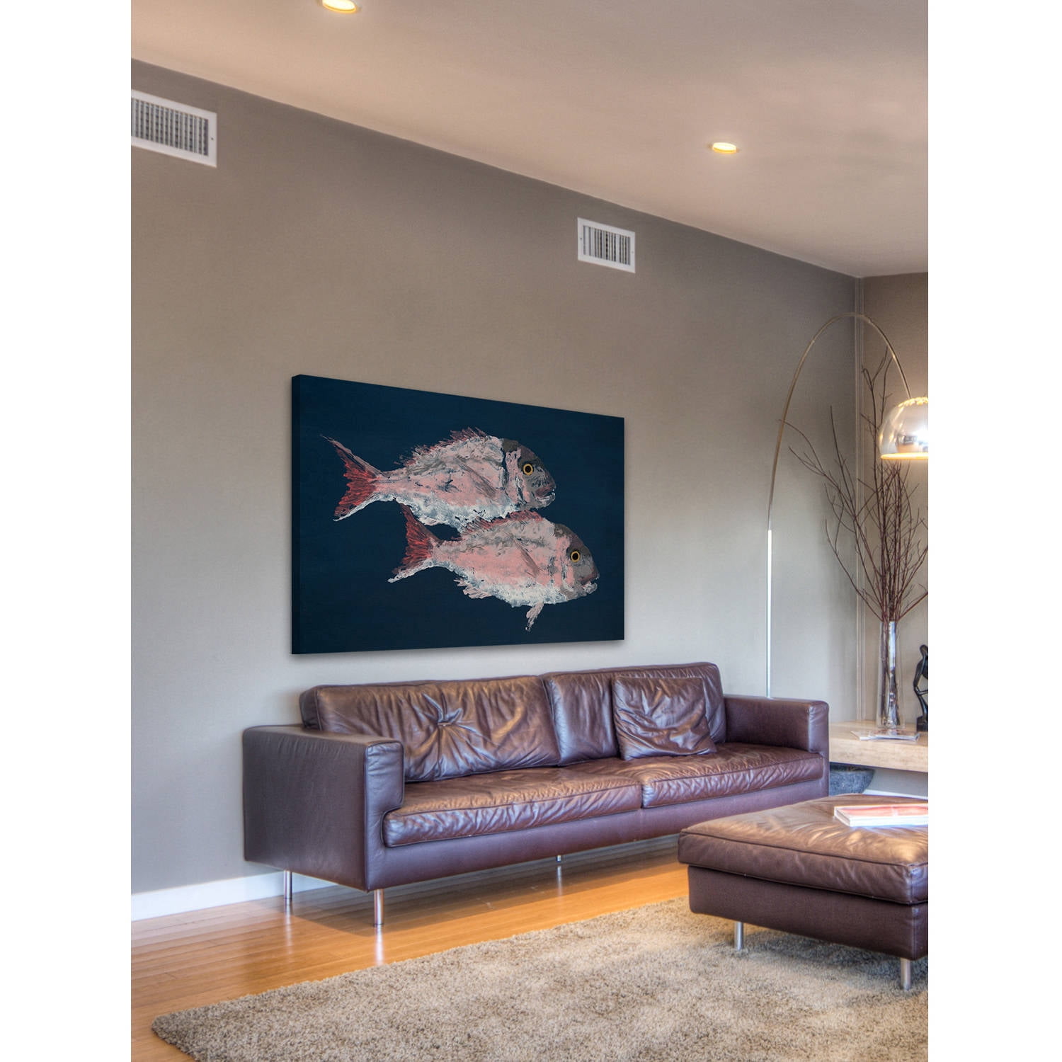 Marmont Hill "Piranha Pair" by Michael Pantalos Painting Print on Wrapped Canvas