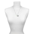 thumbnail image 3 of Delight Jewelry August - Lime Green Crystal Bicone Silvertone Script Initial Disc - E - Charm Necklace, 20"+3", 3 of 4