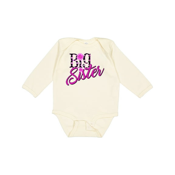 Inktastic Big Sister with Polka Dots Girls Long Sleeve Baby Bodysuit