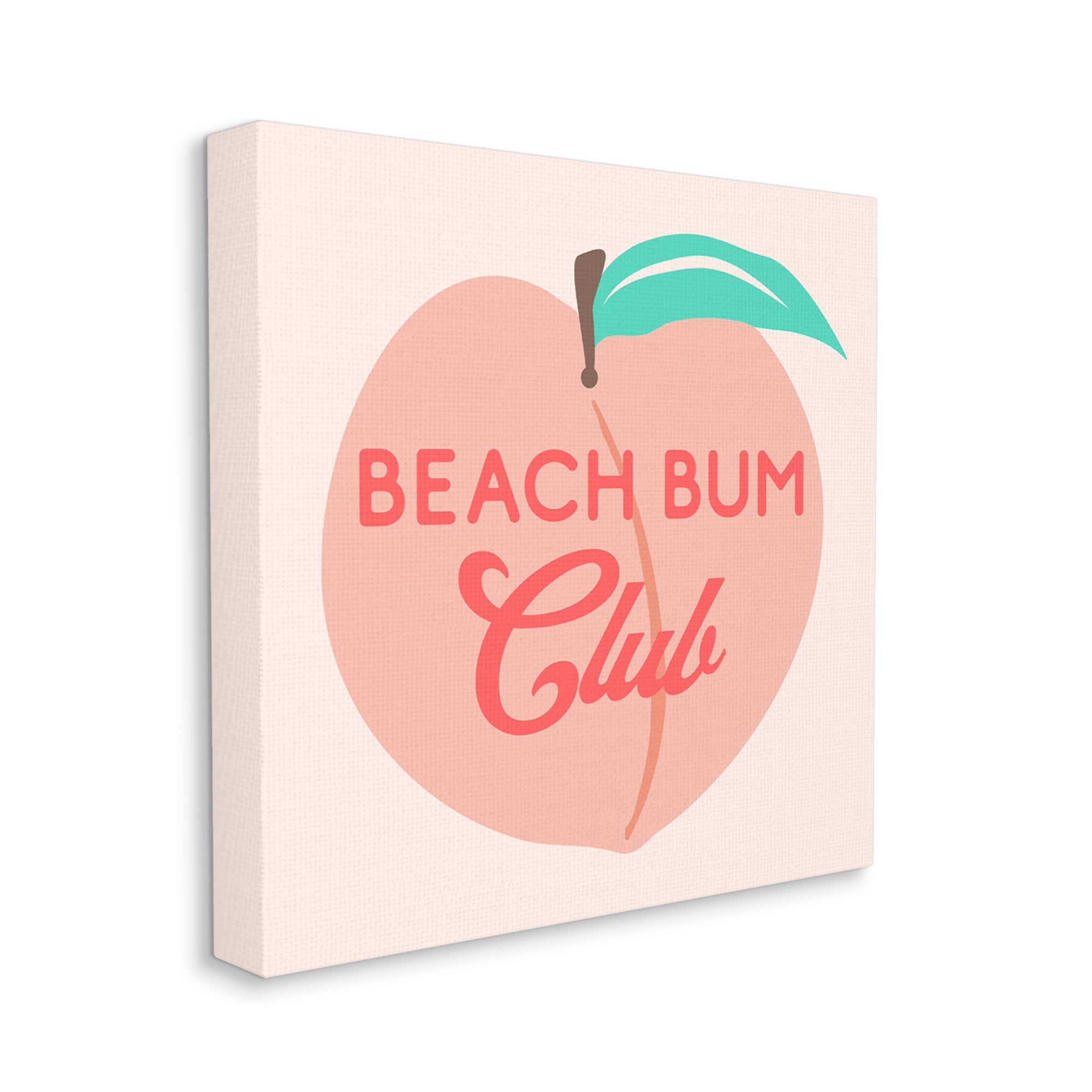 Stupell Industries Beach Bum Club Pink Peach Illustration Phrase Graphic Art Gallery Wrapped Canvas Print Wall Art, Design by Daphne Polselli