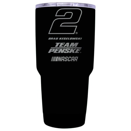 

Brad Keselowski #2 NASCAR Etched 24 oz Stainless Steel Tumbler Black