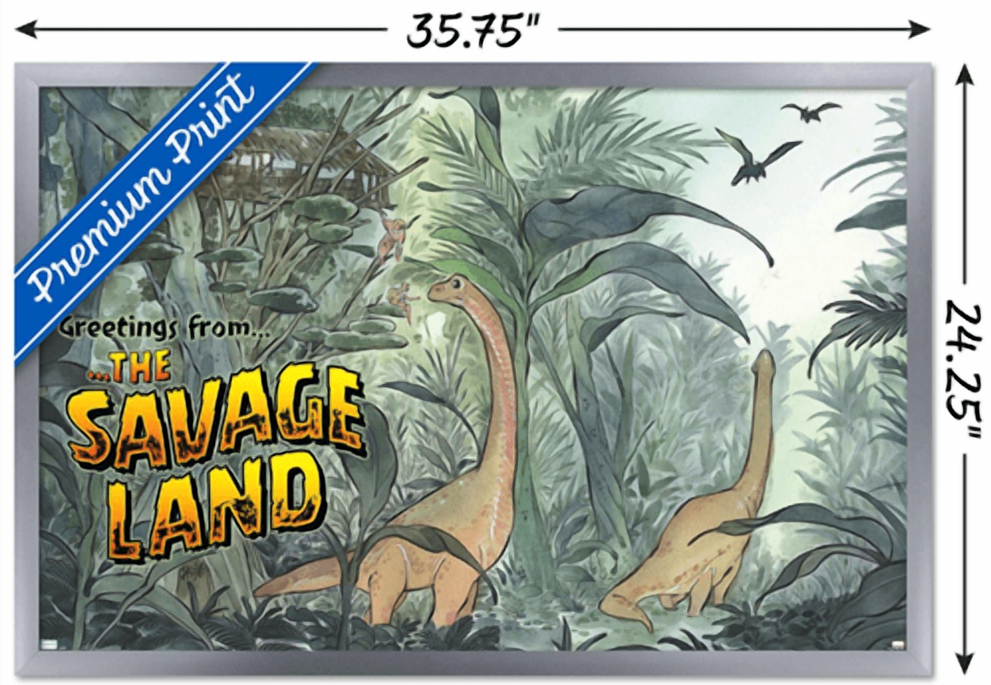 Marvel: Hero Lands - The Savage Land 2 Wall Poster, 22.375" x 34" Framed