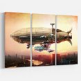 thumbnail image 3 of Design Art - Dirigible Balloon in Sky over City, 3 of 3