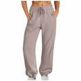 thumbnail image 2 of LEBONYARD Womens Joggers Clearance Clothing under $10,Women Sweatpants Baggy Loose Mid Rise Fleece Workout Active Long Jogger Sweat Pants with Pockets Khaki M, 2 of 7