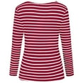 thumbnail image 4 of WXLWZYWL Womens Striped Shirt Boat Neck Tops Nautical Loose Fit Tshirt Classic-Fit Long-Sleeve Crewneck T-Shirt (Available in Plus Size), 4 of 4
