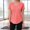 Watermelon Red, variant on Dpjklzsn Women's Sport V-Neck Raglan Top, Curved Hem Short Sleeve Workout Shirt