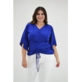 thumbnail image 1 of Blusa Roman Fashion con jareta Tallas Extras Azul rey 42, 1 of 7