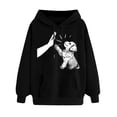 thumbnail image 2 of Dasayo Black Sweatshirts for Women Long Sleeve Funny Oversized Drawstring Graphic Prints Pocket Hoodies Womens Tops S, 2 of 5