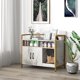thumbnail image 2 of JJUN Cat Litter Box Enclosure - Cat Washroom Hidden Furniture with Front Entry, Scratcher, 2-Door Storage Cabinet, 2 Compartments, Air Vents, Metal Frame, Wooden Pet Crate House (Marble White), 2 of 19