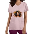 thumbnail image 2 of Jinhomg Trendy Working Uniform for Women Novelty Mardi Gras Graphic Shirt Lightweight Casual Short Sleeve V-Neck Working Uniform Holiday Tunics 90 off Clearance Sale Pink M, 2 of 6