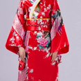 thumbnail image 4 of vnanda Bright Colored Kimono Girls Traditional Kimono Pajama Set Vibrant Colors Floral Peacock Print Easy to Wear Comfortable Kimono Kimono Robe, 4 of 8