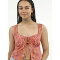 thumbnail image 4 of No Boundaries Tie-Front Woven Cotton Top, Women's, 4 of 5