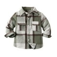 thumbnail image 2 of Hicidod Boys Flannel Shirts Jacket Plaid Long Sleeve Lapel Button Down Shacket Casual Fall Winter Toddler Shirt with Pockets, 2 of 3