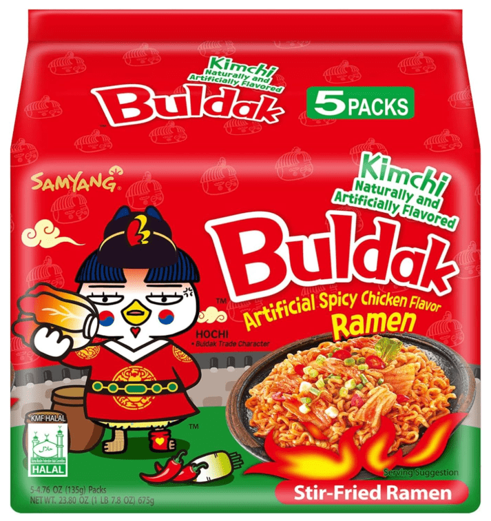 Samyang – Nouilles Buldak au Poulet Épicé (Kimchi) 135g x 5