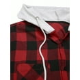 thumbnail image 5 of SANOPY Men's Flannel Hoodie Shirts Casual Button Down Plaid Shirt Jackets For Men Long Sleeve Stylish Hoodie With Pocket, 5 of 6