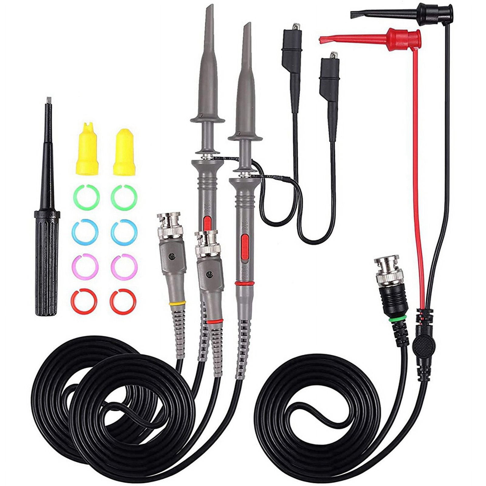 2set P6100 100 MHz Oscilloscope Clip Probes with BNC to Test Lead Kit