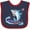 Navy and Red, variant on Inktastic Fourth of July Shark Surfing Boys or Girls Baby Bib