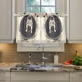 thumbnail image 2 of Yayeee Kitchen Curtains Tier Pair Light Filtering 27"x36" Rod Pocket Short Cafe Window Panel, Beige Astronaut Space, 2 of 7