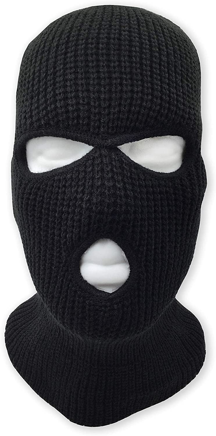 GRNSHTS Unisex 3 Hole Winter Knitted Mask, Outdoor Sports Full Face Cover  Ski Mask Warm Knit Balaclava for Adult (Orange) 