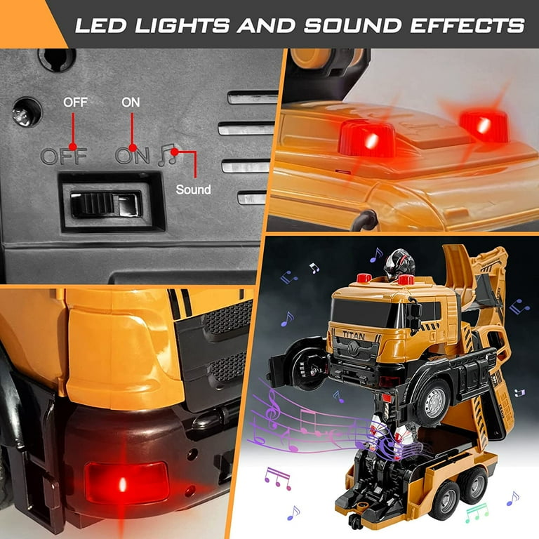 Remote Control Excavator with Led Sounds RC Excavator Toy with