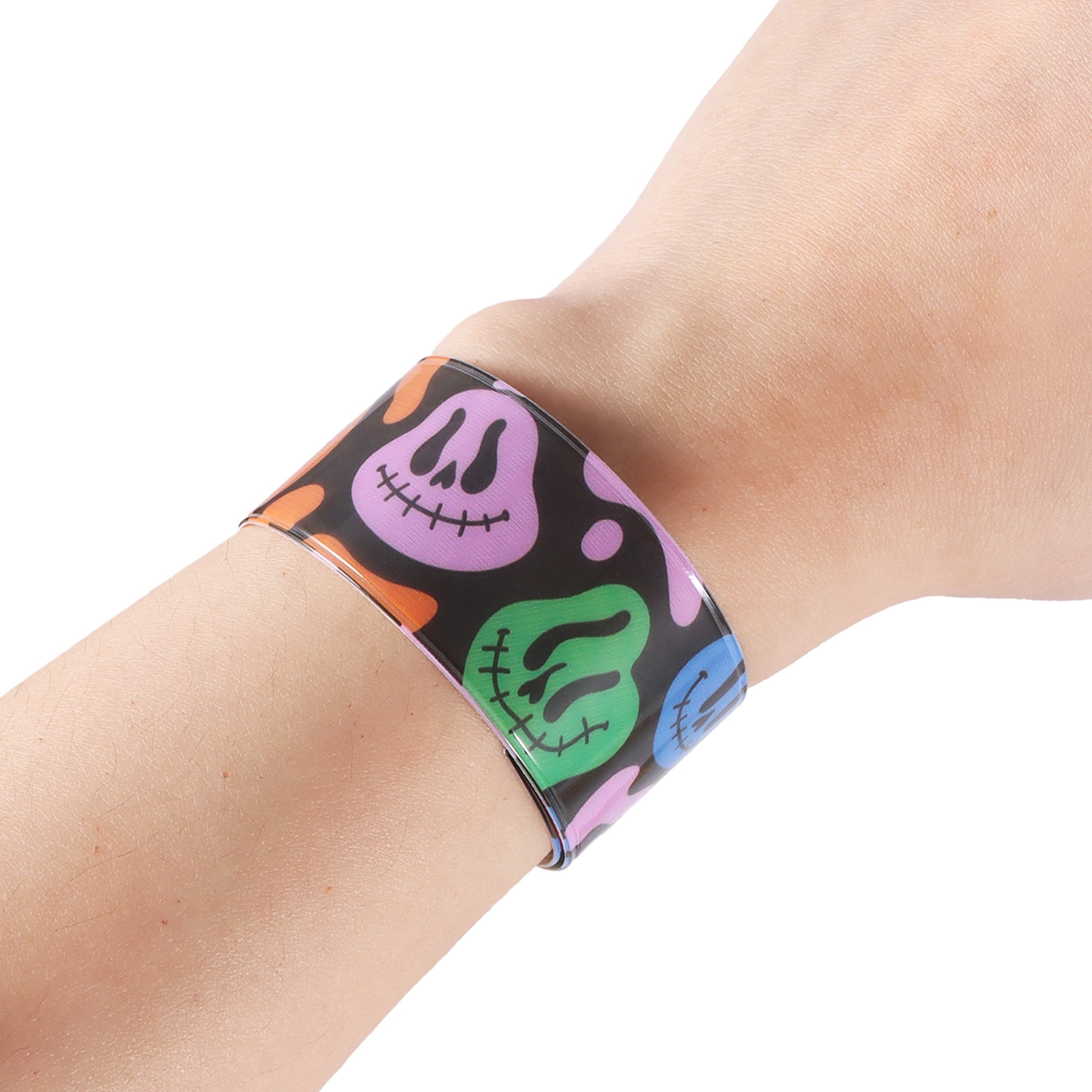 Reflective Slap Bracelet Party Favors, Multicolor, 4 Count, Halloween by Way To Celebrate