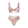 thumbnail image 4 of Daiia Rose Gold Glitter Splatter Women's Bikini Set Two Piece Swimsuit High Waisted Bikini Adjustable Straps Bikini Perfect for Beach, Pool, and Summer Vacation-, 4 of 9