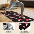 thumbnail image 4 of Red Mushroom Polka Dot Black Pattern Hot Yoga Mat Towel Non Slip for Hot Yoga - Quick-Drying Yoga Mat Cover with 4 Corner Pockets with Travel Bag - Hot Yoga Towel Non Slip 70"x26", 4 of 6