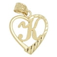thumbnail image 1 of 10k Initial Heart Pendant Necklace, with 16" Rolo Chain, Letter K, Personalized Gifts for Her, 1 of 5