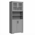 thumbnail image 1 of 1 Mdf, Glass 4-Door 2-Compartment Storage Cabinet, 1 of 9