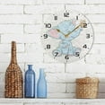thumbnail image 7 of GZHJMY Cute Baby Elephant with Butterfly Wall Clock, 10" Silent Non Ticking Round Clock, Oil Painting Easy to Read Clock for Living Room Bedroom Bathroom Home Decor Holiday Gifts, 7 of 7