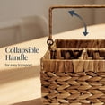 thumbnail image 4 of Best Choice Products Handwoven Silverware Organizer w/ Handle, 5 Compartment Flatware Organizer - Chestnut, 4 of 8