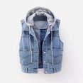 thumbnail image 4 of Uhndy Winter Jackets Coats for Women, Fashion Women Plus Velvet Long-sleeve Slim-fit Jacket Denim Blouse Vest Coat Christmas Gifts for Women, 4 of 6