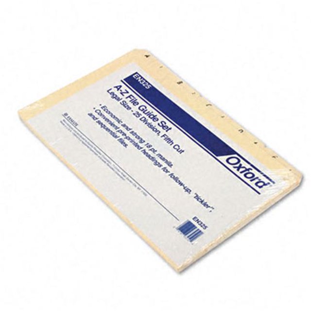 Esselte Pendaflex EN325 Recyclé Top Tab File Guides Alpha 1/5 Tab Manila Legal 25/Set