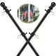 thumbnail image 5 of Kit de asta de bandera de acero inoxidable, anillo giratorio de pared, cerca para jardín exterior, anillo de enrollado de 360 grados, plegable y portátil, marco de metal, para casas., 5 of 7