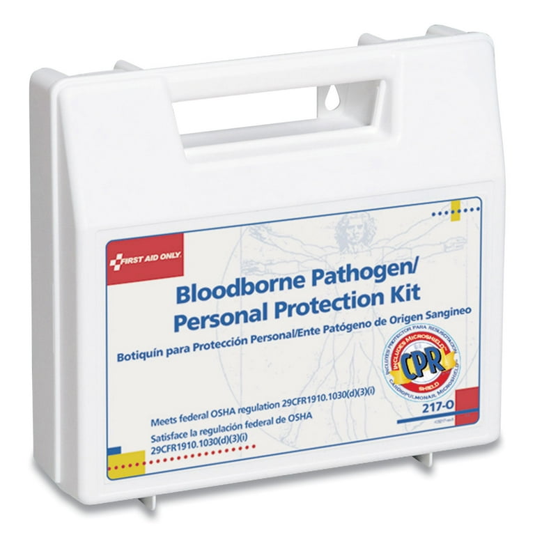 Bloodborne Pathogen and Personal Protection Kit with Microshield, 26 Pieces, Plastic Case Bloodborne Pathogen and Personal Protection Kit with Microshield, 26 Pieces, Plastic Case