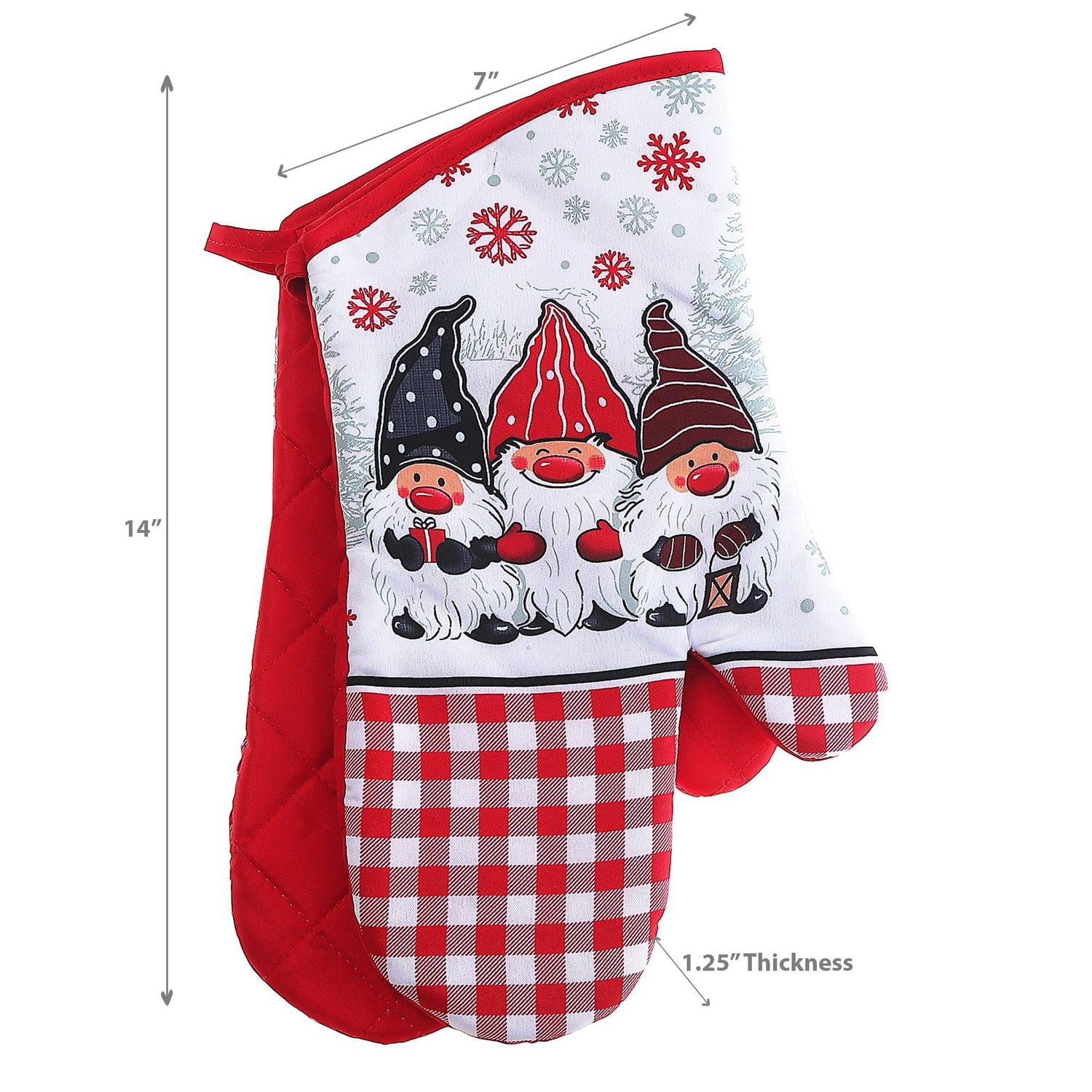 Christmas Oven Mitts 2Pcs Triple Gnome - Set of 2
