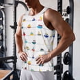 thumbnail image 5 of KLL Color Ships Print Men's Muscle Gym Workout Stringer Tank Tops Bodybuilding Fitness T-Shirts Tank Tops Men-X-Large, 5 of 7