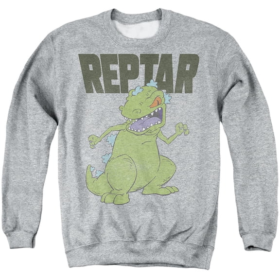 Rugrats Reptar Big Unisex Adult Crewneck Sweatshirt (3X-Large) Athletic Heather