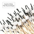 thumbnail image 4 of Bamboo Cocktail Toothpicks White Flat Round Drink Pick Skewer 100Pack Black Stick, 4 of 8
