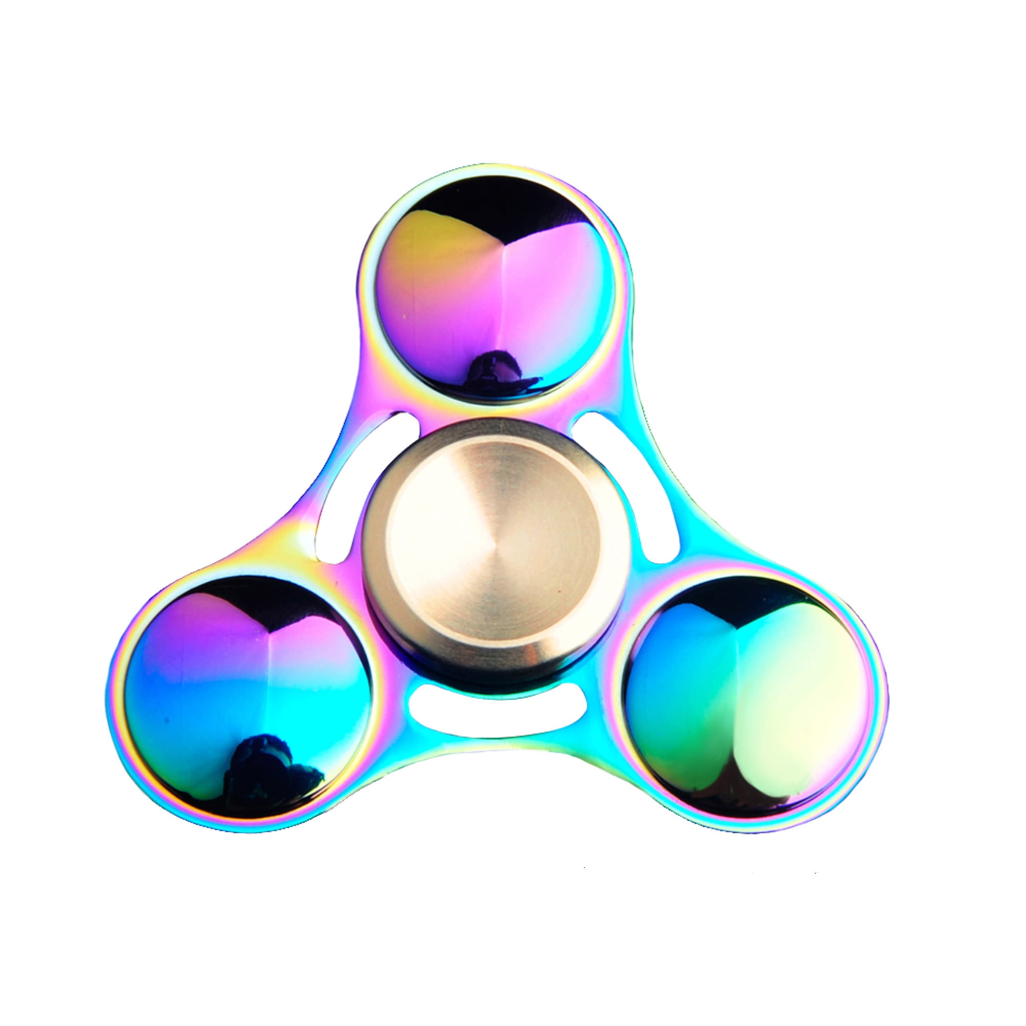 Handheld Toy Metallic Square Fidget Spinner rainbow 