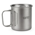 thumbnail image 3 of Tazas de titanio Copa de titanio ultraligera portátil para acampar al aire libre Tapa de agua de campo de campo , con manillable 300ml / 350ml / 450ml / 550ml / 650ml / 750ml, 3 of 7