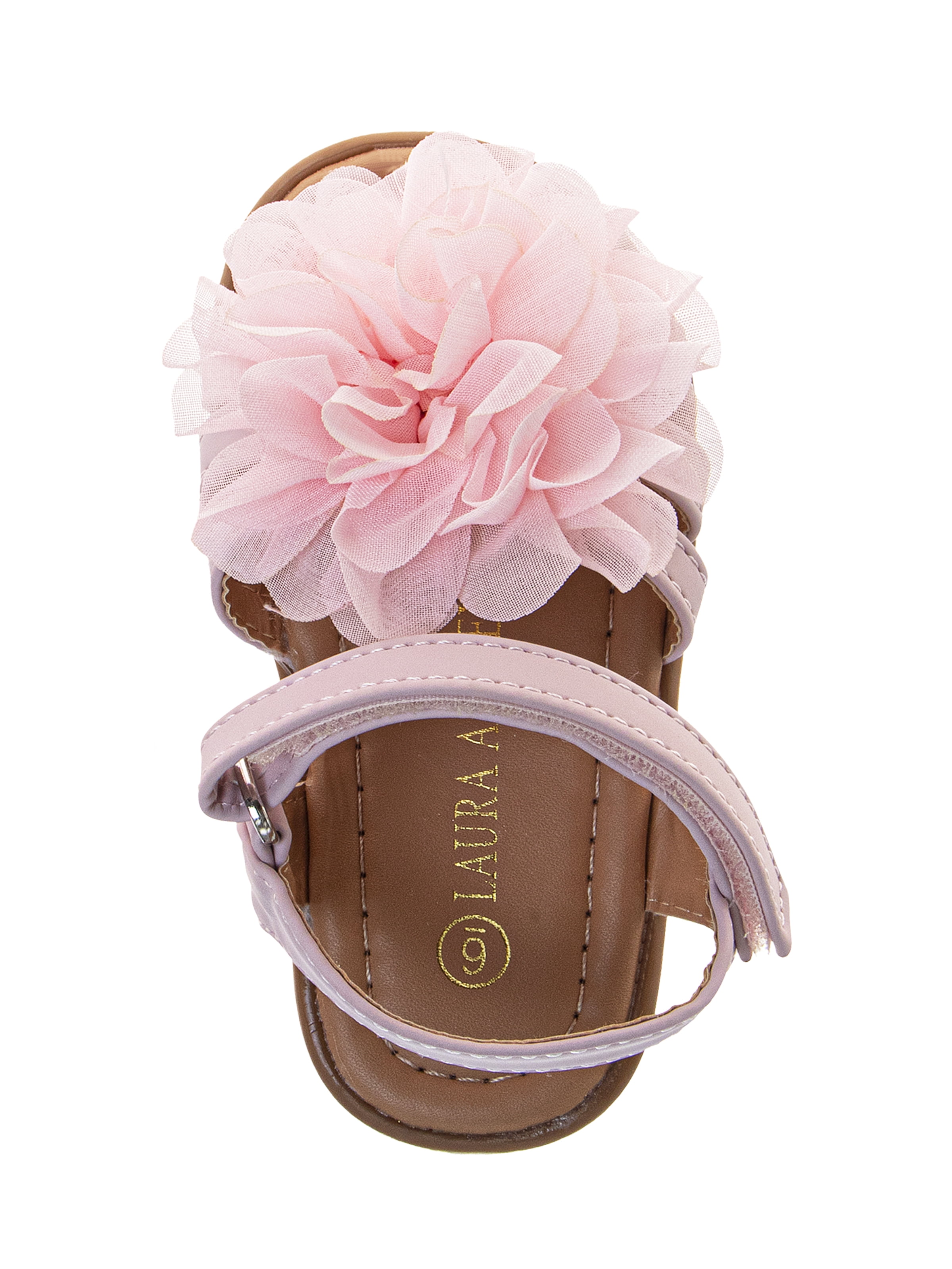 Laura Ashley Toddler and Little Girls Tulle Flower Sandals