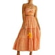 thumbnail image 2 of Txlixc Falda de verano para mujer Boho cintura elástica plisada línea A fluida falda larga de playa con bolsillos Txlixc  Moda, 2 of 4