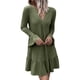 thumbnail image 2 of Vestido Corto, Manga Larga Con Botones En La Parte Delantera, Vestido De Color Puro, Puños Con Volantes, De Moda Para Mujer Para La Oficina ANGGREK DE Verde XL, 2 of 7