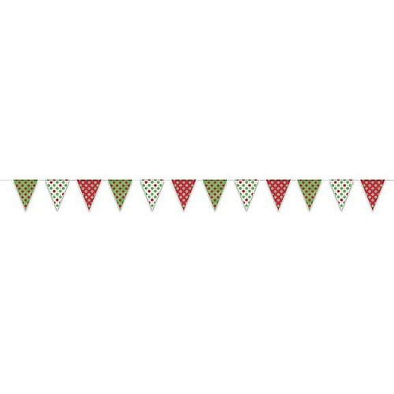12' Red and Green Polka Dots Flag Banner